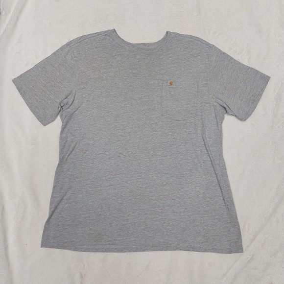 Carhartt Relaxed Fit Gray Short Sleeve Workwear Pocket T-Shirt Men's Size Large - Picture 1 of 6